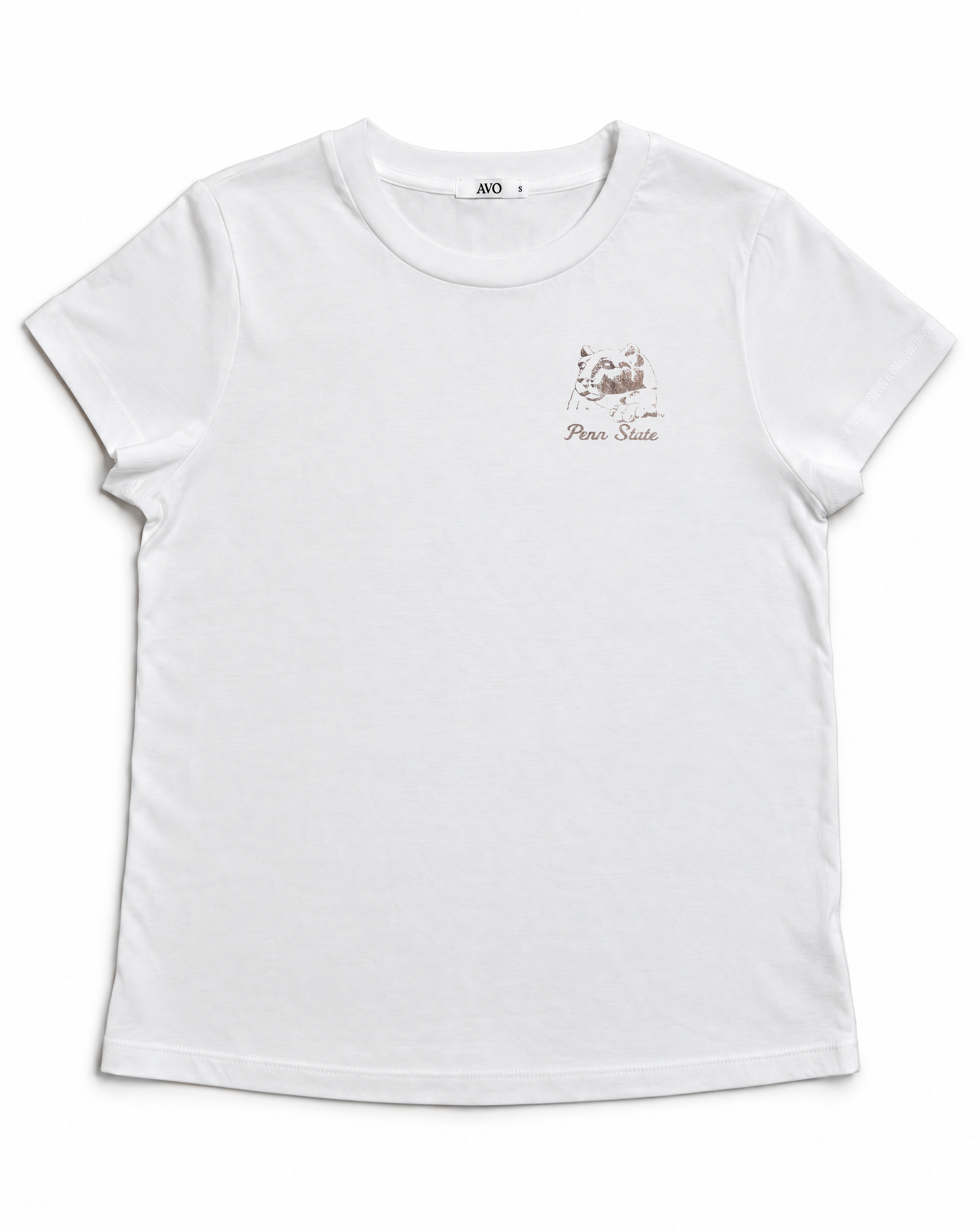 Penn State Women's Cloud Jersey Crew Neck Tee with Silver Foil Printed Vault Logo