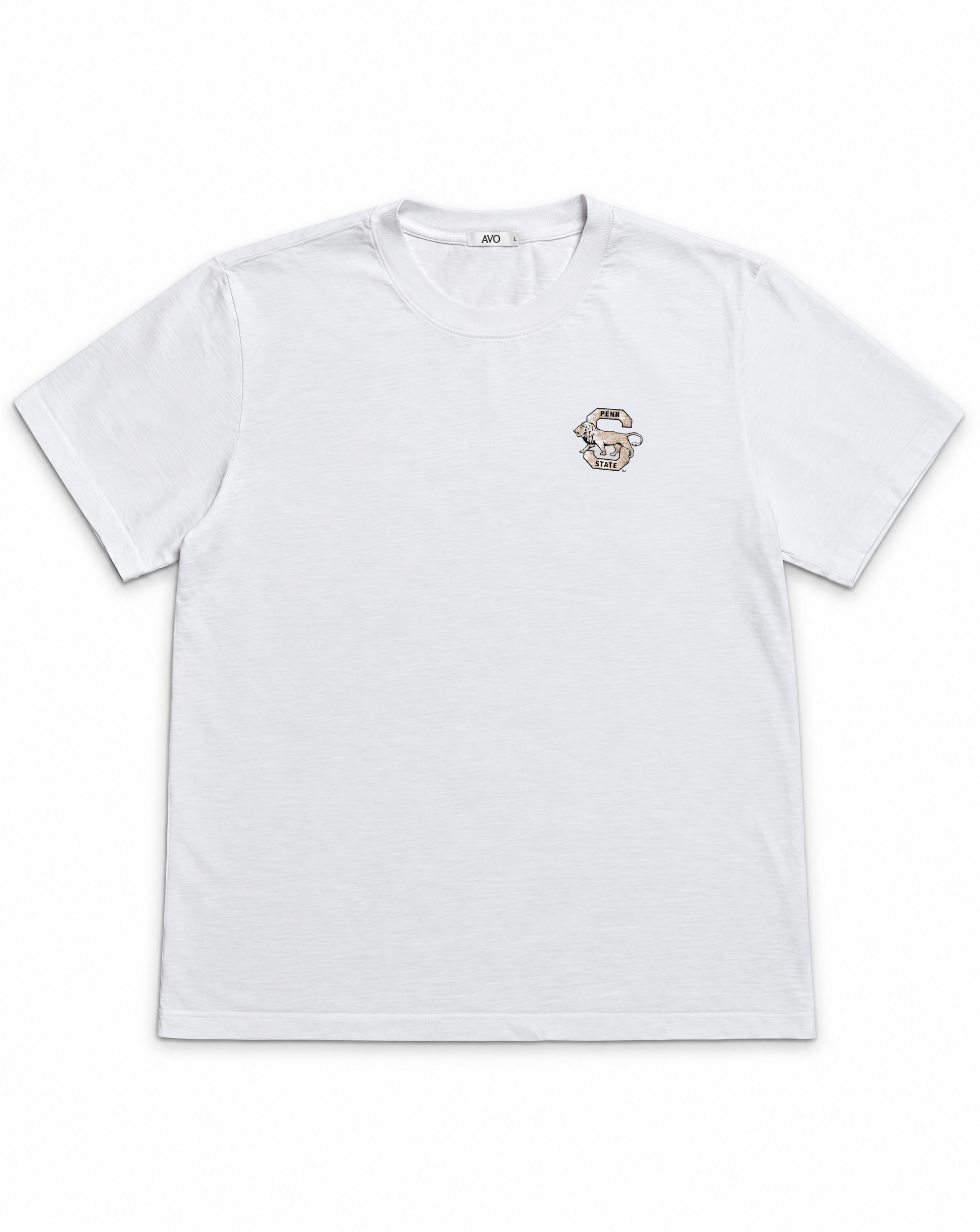 Penn State Men's Slub Jersey Tee with Silver Foil & Navy Print Vault Logo