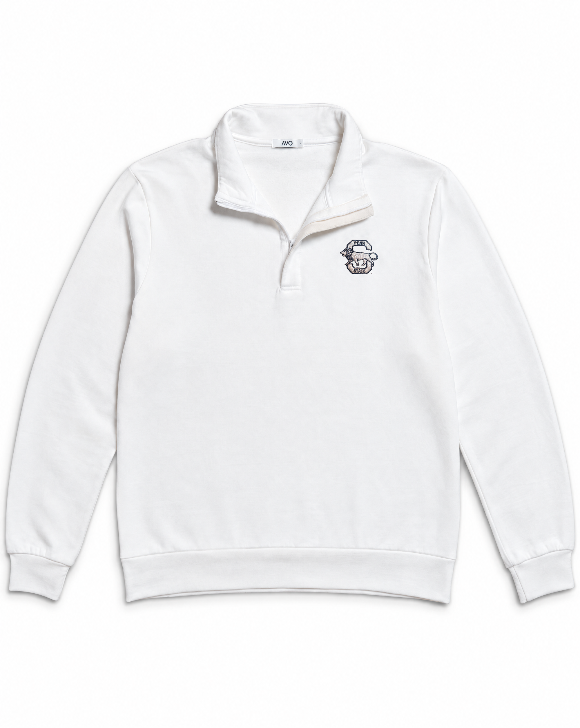 Penn State Men's Softest Fleece Quarter Zip with Grey & Navy Embroidered Vault Logo
