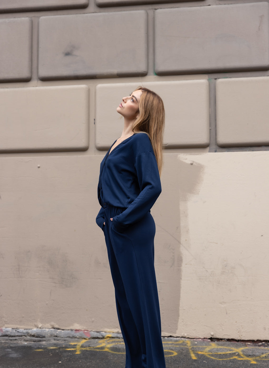 Softest Fleece Cropped Cardigan in New Navy